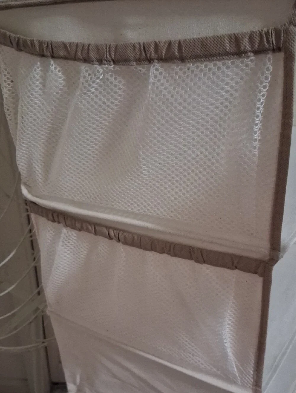 Hanging 7-Shelf Canvas Organizer in Cream